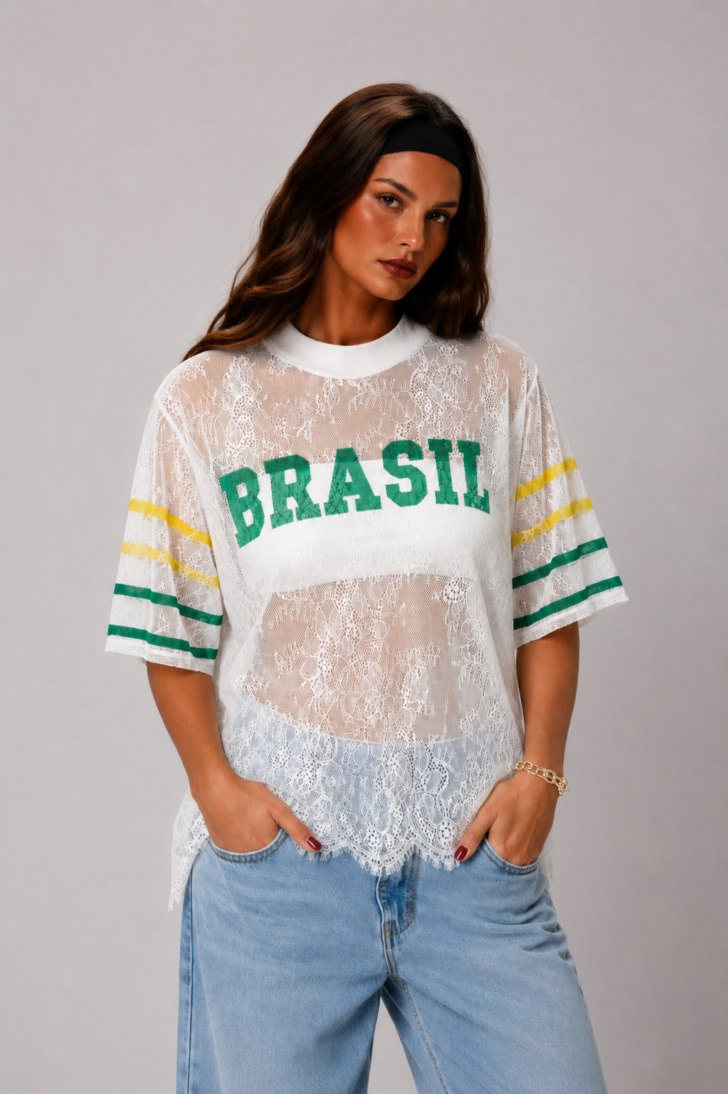 Blusa Brasil em Renda