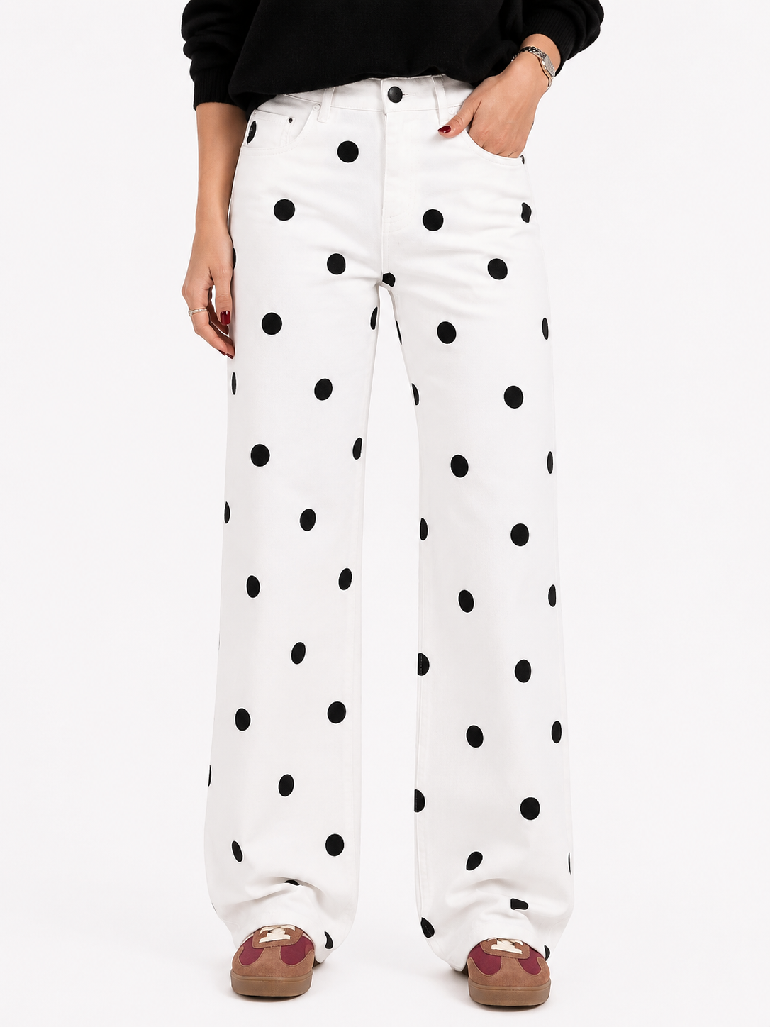 Calça Poá Noir