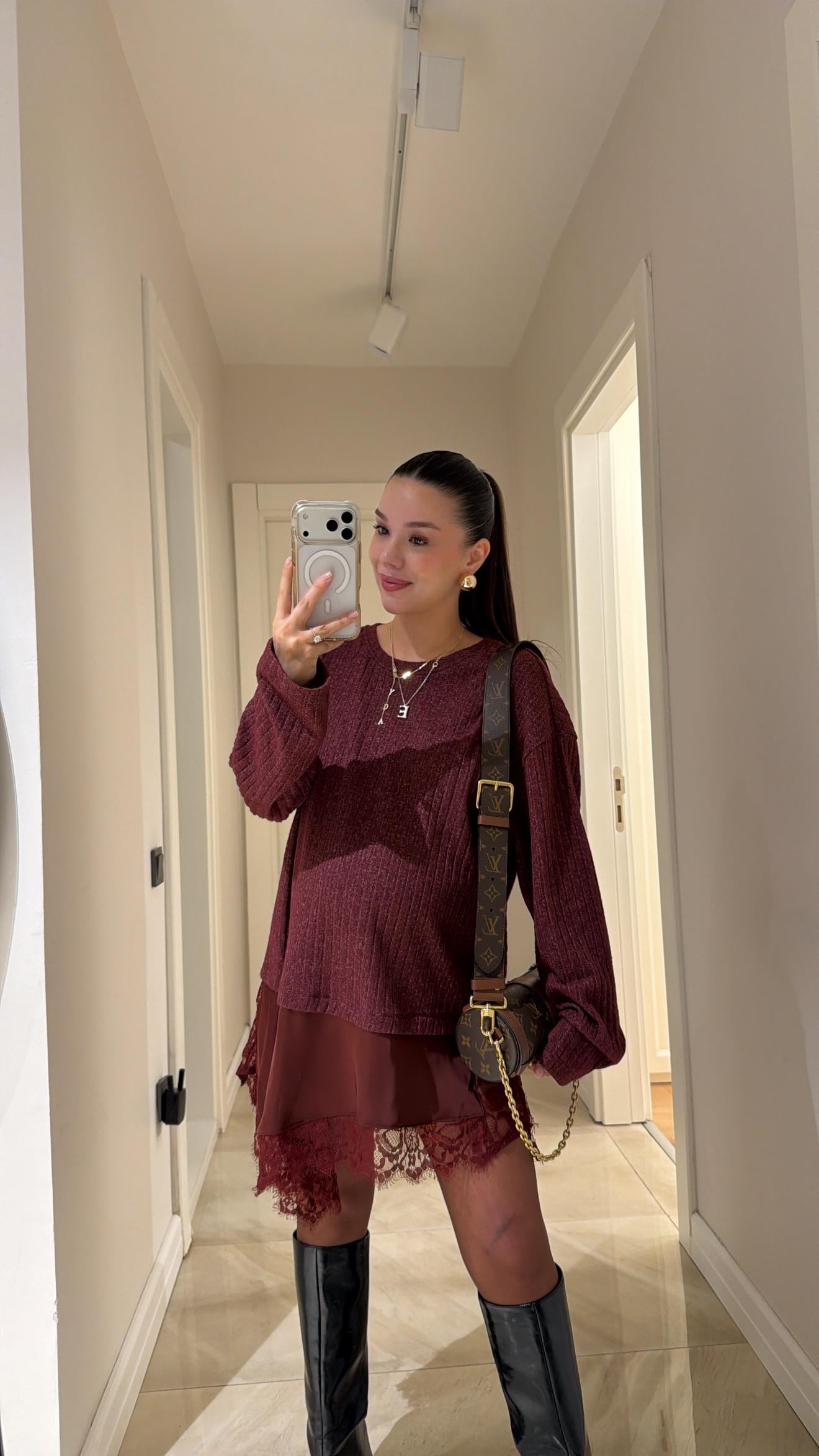 Vestido Bordeaux Eleganc